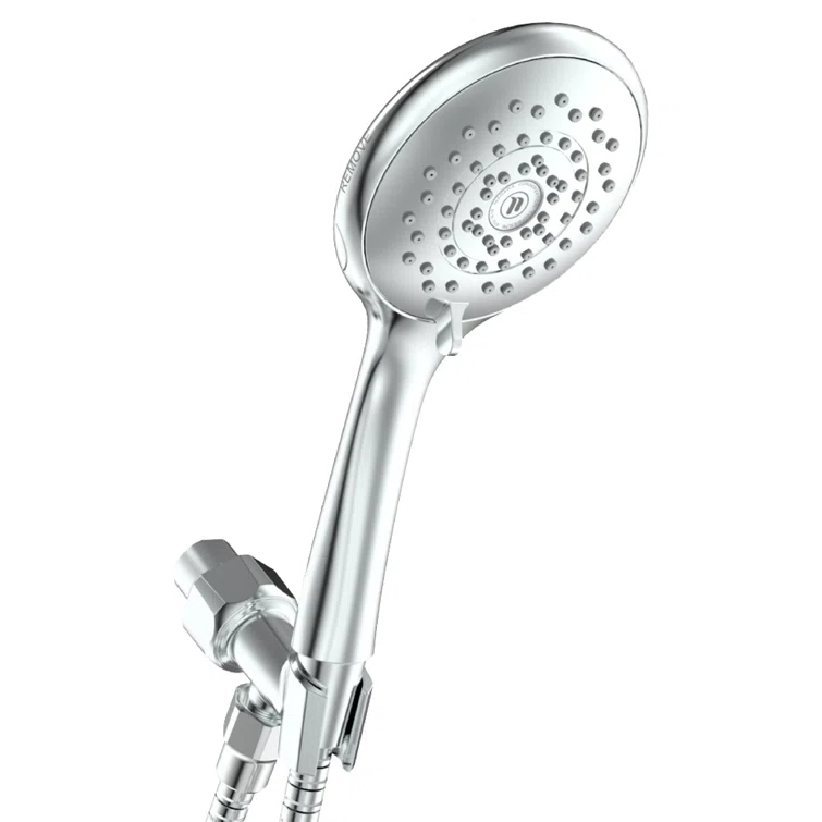 Niagara Conservation Niagara Conservation N9415CH-HH Healthguard 5-Spray with 1.5 GPM 4.3-in. Wall Mount Handheld Shower Head in Chrome with Removable Faceplate, 1-Pack | Bathroom Shower Head with Pressure Compensation N9415CH-HH