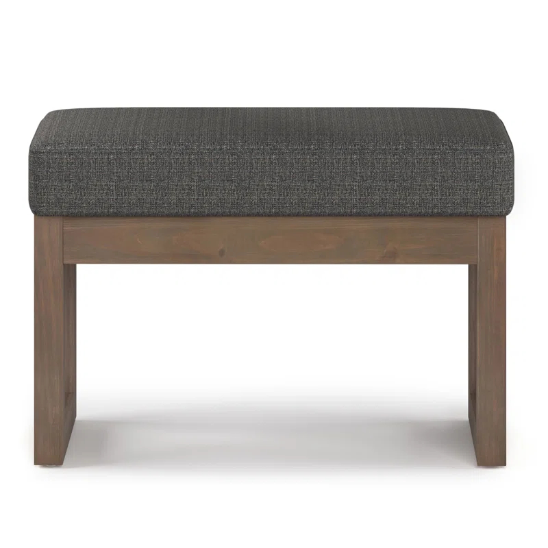 Simpli Home Milltown 44"W Large Ottoman Bench with Upholstered Seat and Solid Wood Frame