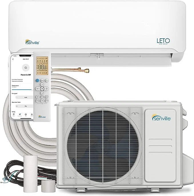 Senville Senville 24000 BTU Wi-Fi Connected Ductless Mini Split Air Conditioner for 1400 Square Feet with Heater and Remote Included
