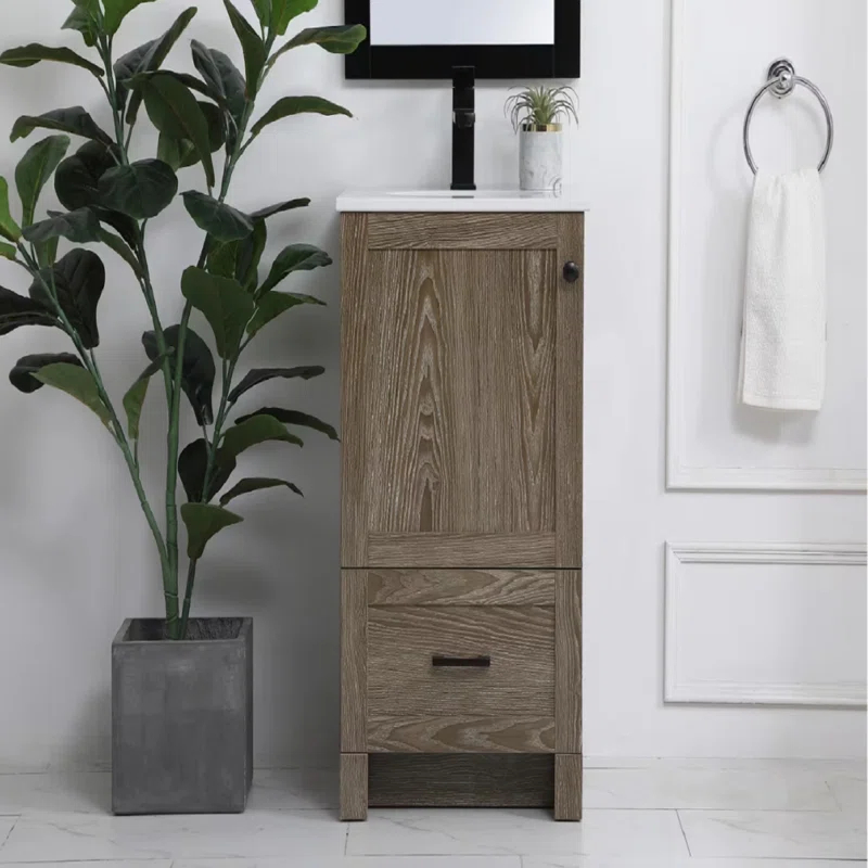 Elegant Kitchen and Bath Elegant Kitchen And Bath 18 Inch Single Bathroom Vanity In Weathered Oak