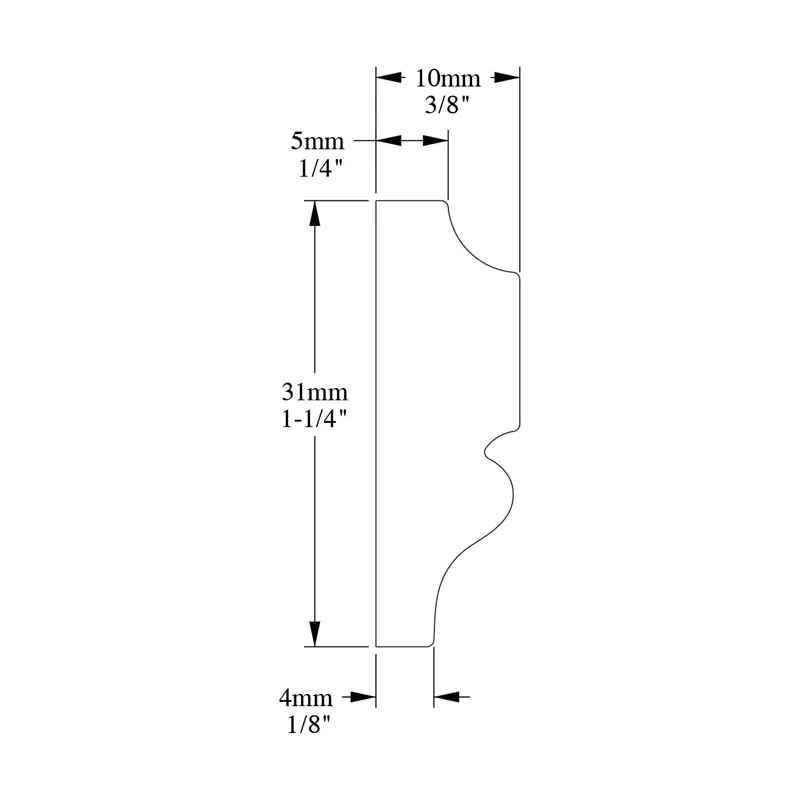 Orac Decor 1.1875'' H x 78'' W x 0.38'' D Plastic Chair Rail