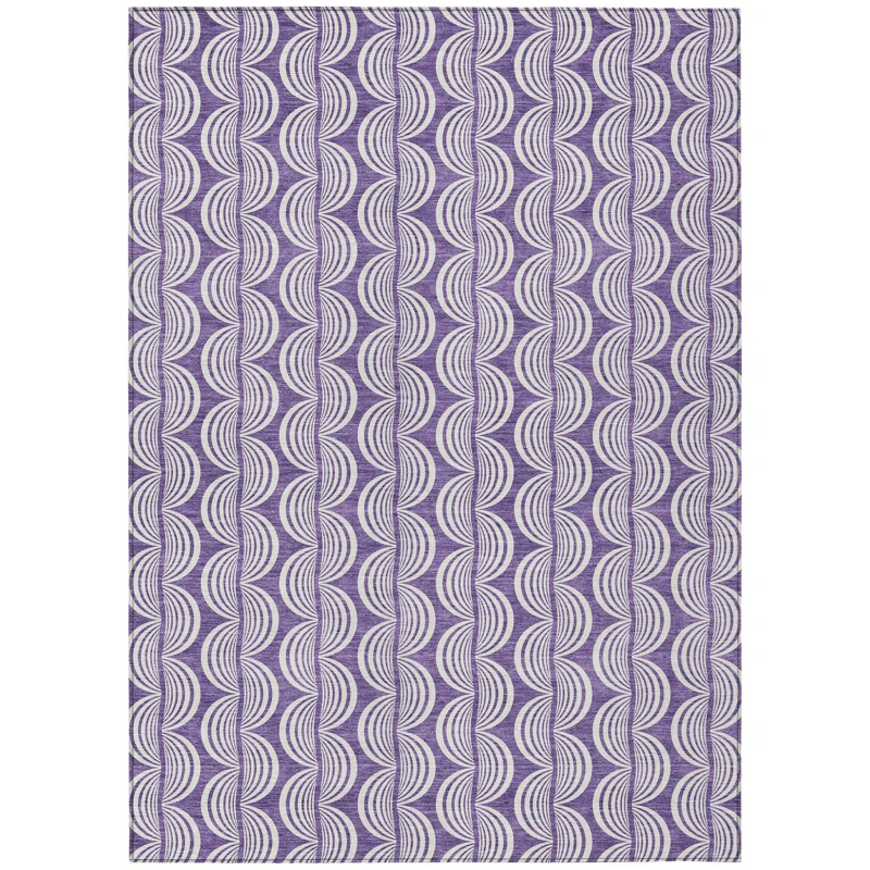 Machine Washable Indoor/Outdoor Chayden ACN1055 Purple Rug