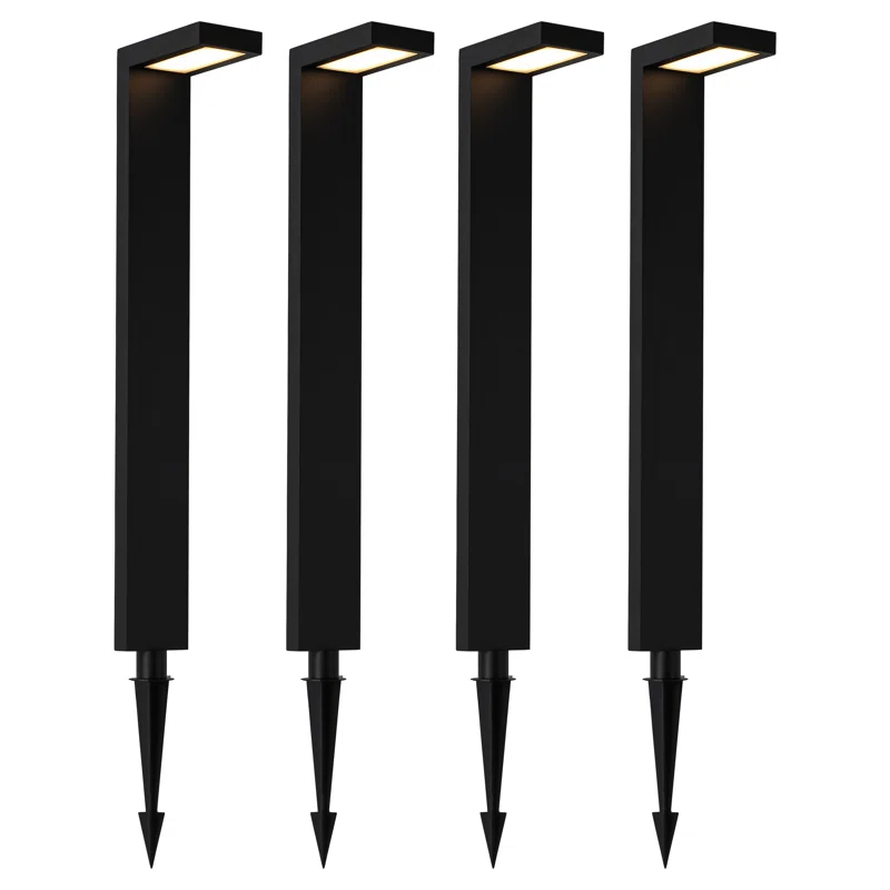 C Cattleya Low Voltage Black Aluminum Led Outdoor Landscape Path Lights (4-pack) (Set of 4)
