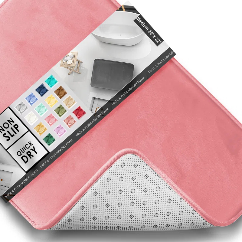 Clara Clark Ultra Soft and Absorbent Memory Foam Bath Rug Set with Non-Slip Backing