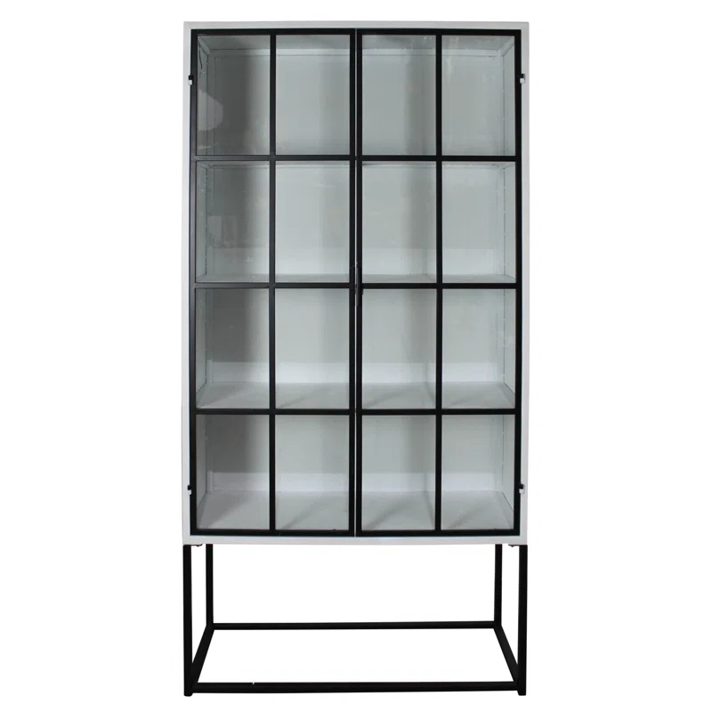 AREOhome Metal and Glass Display  China Cabinet