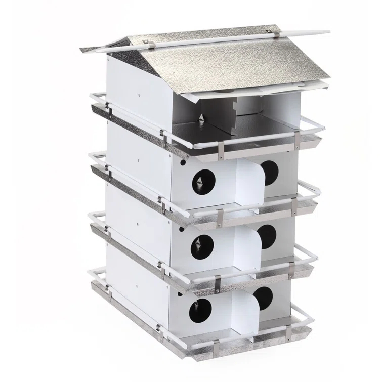 Birds Choice Birds Choice Large Coates Original 4-Level, 16-Suite Purple Martin Bird House, White/Grey