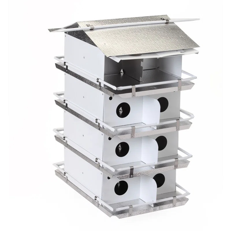 Birds Choice Birds Choice Large Coates Original 4-Level, 16-Suite Purple Martin Bird House, White/Grey