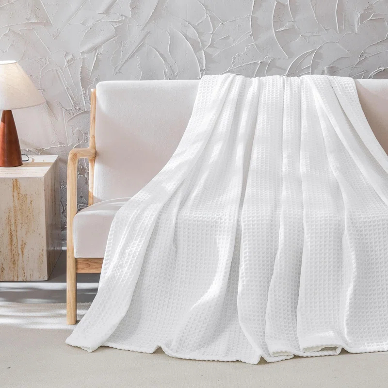 MeadowPark Fluffy Waffle Weave Polyester Chenille Bed Blanket