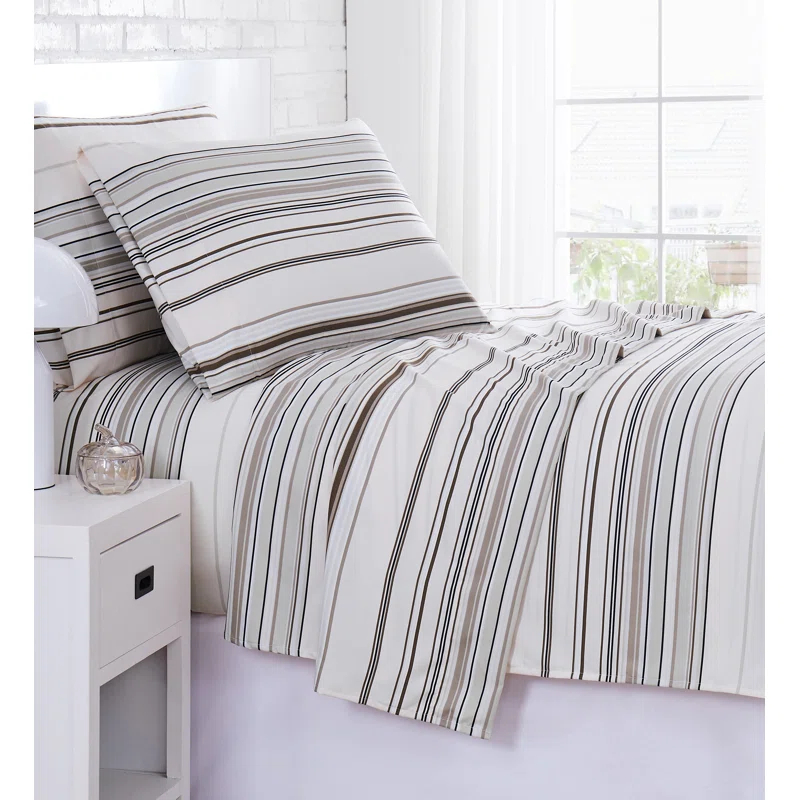 SouthShore Fine Linens Coastal Stripes Collection Striped Microfiber Sheet Set