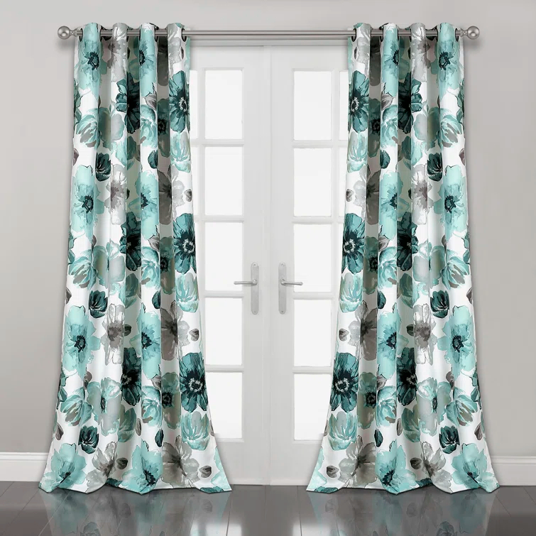 Lush Decor Leah Polyester Room Darkening Curtain Pair (Set of 2)