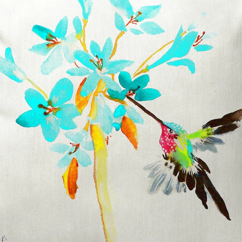 Betsy Drake Interiors Hummingbird Indoor/Outdoor Reversible Throw Pillow