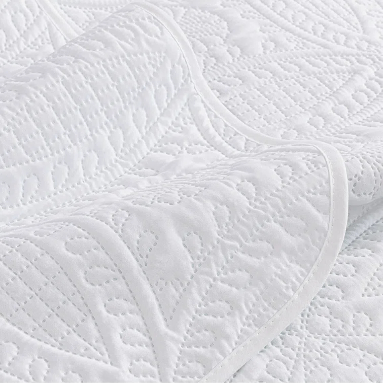 Chezmoi Collection Austin Microfiber Reversible 3-Piece Coverlet / Bedspread Set
