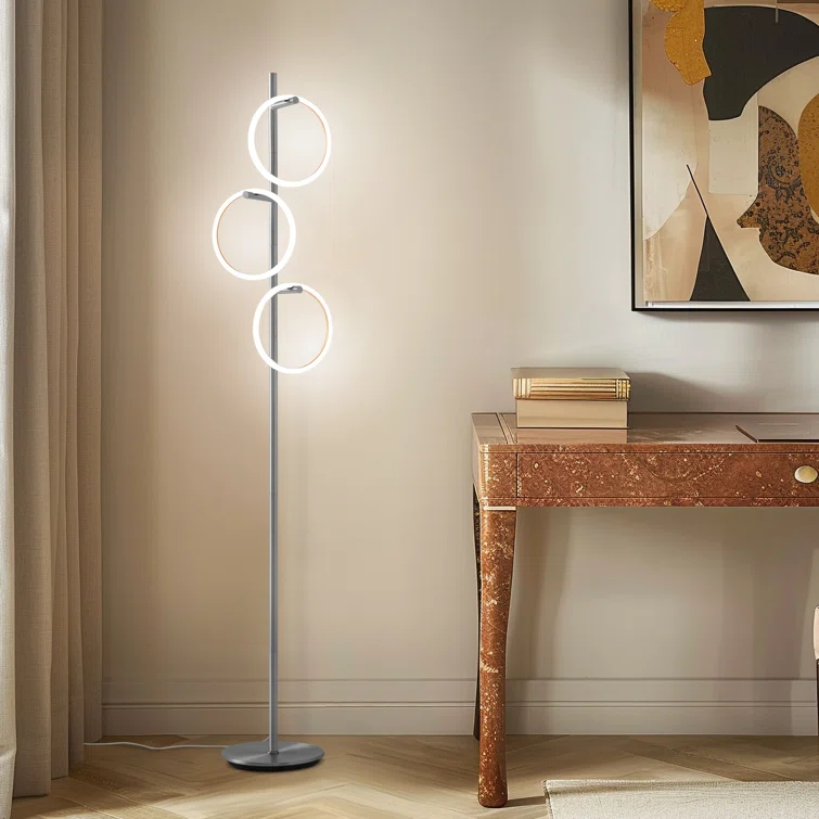 Brightech Saturn 66 in. Industrial 3-Light 3-Way Dimming LED Floor Lamp