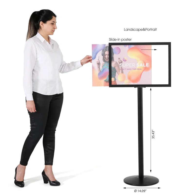 MT Displays Aluminum Pedestal Sign Holder Stand