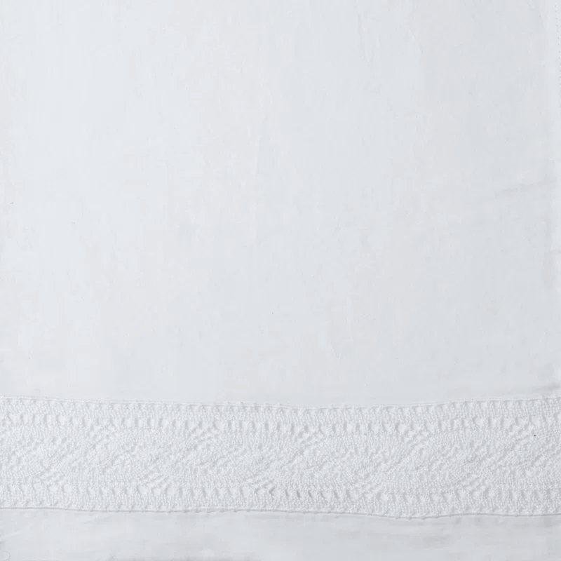 Viola White Egyptian Cotton King Lace Pillow Sham