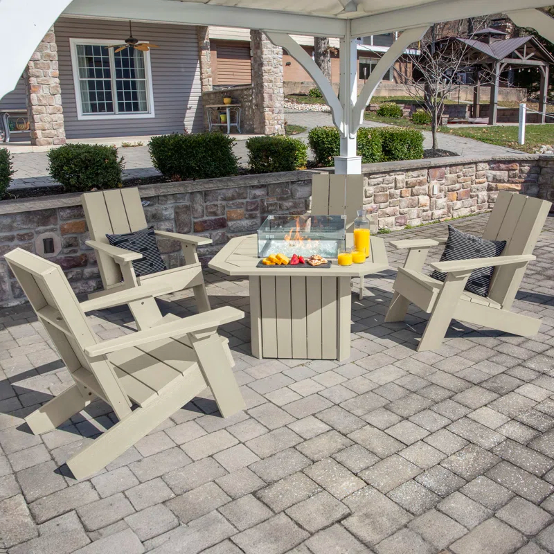 Highwood USA Plastic Adirondack Chair with Table