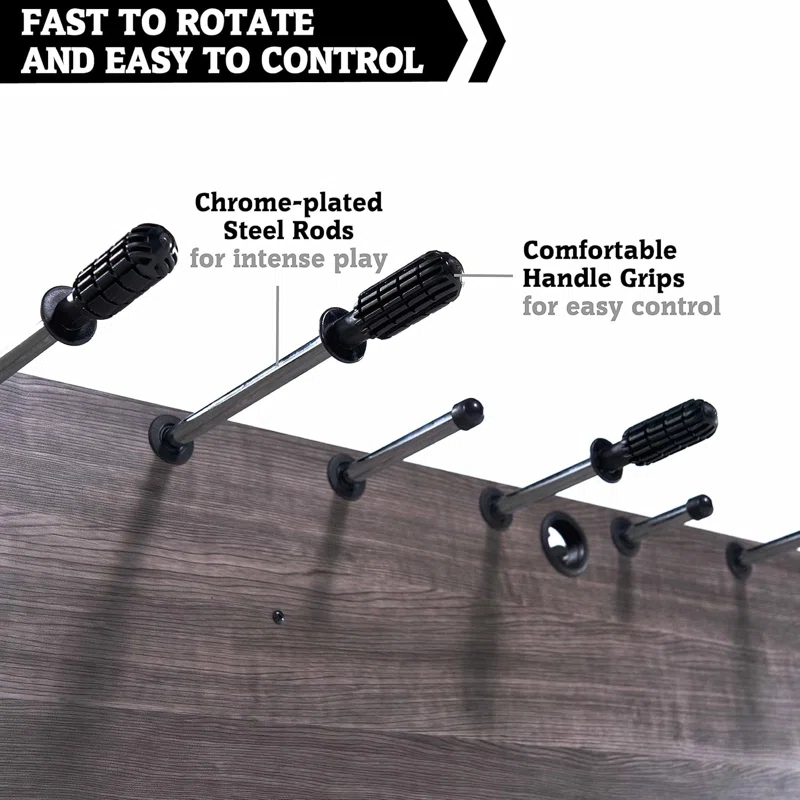 Phantoscope Hall Of Games Foosball Tables Multiple Styles, Soccer With Durable & Stylish Designs With Tabletop Sports Soccer Balls, Perfect For Family Game Rooms,Wood Grain/Red,Engineered Wood, Wood, Plastic, Metal