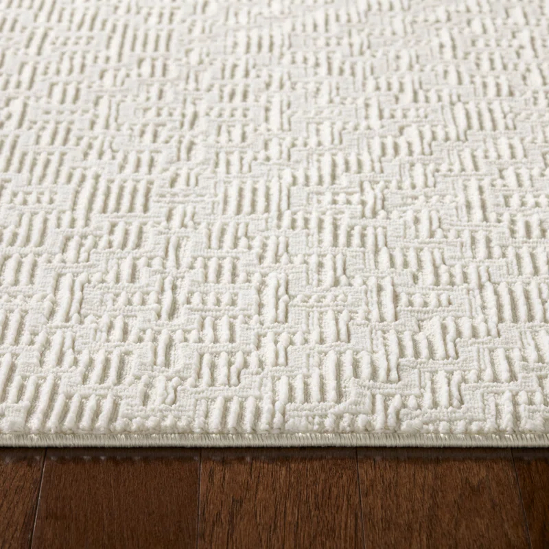 Town & Country Living TOWN & COUNTRY LUXE Tretta Modern Geo Area Rug with Plush High-Low Texture, Ivory