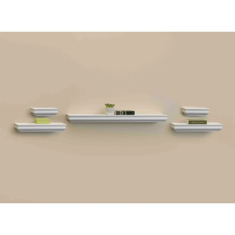 Melannco Melannco 5 Pieces Floating Molding Shelves for Bedroom, Living Room, Bathroom, Kitchen, Nursery (Set of 5)