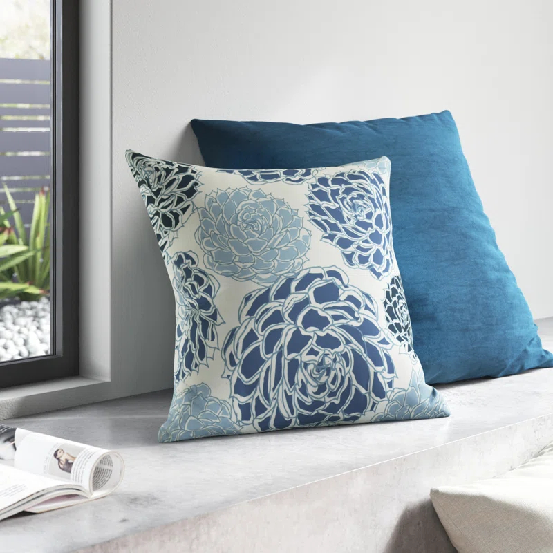 e by design Floral Frolic Floral Indoor/Outdoor Reversible Throw Pillow