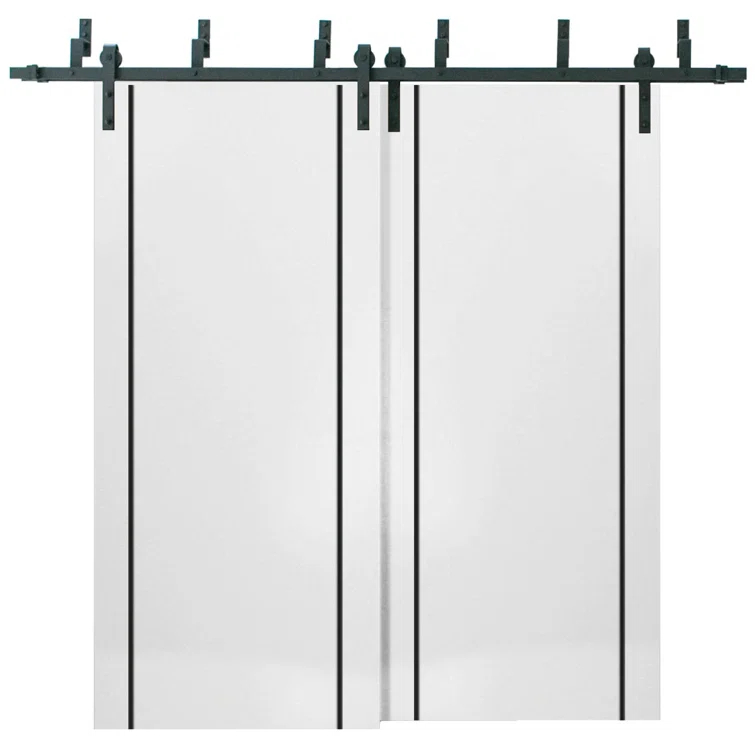 SARTODOORS Solid + Manufactured Wood Paneled Barn Door