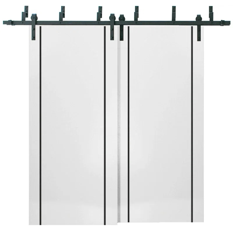 SARTODOORS Solid + Manufactured Wood Paneled Barn Door