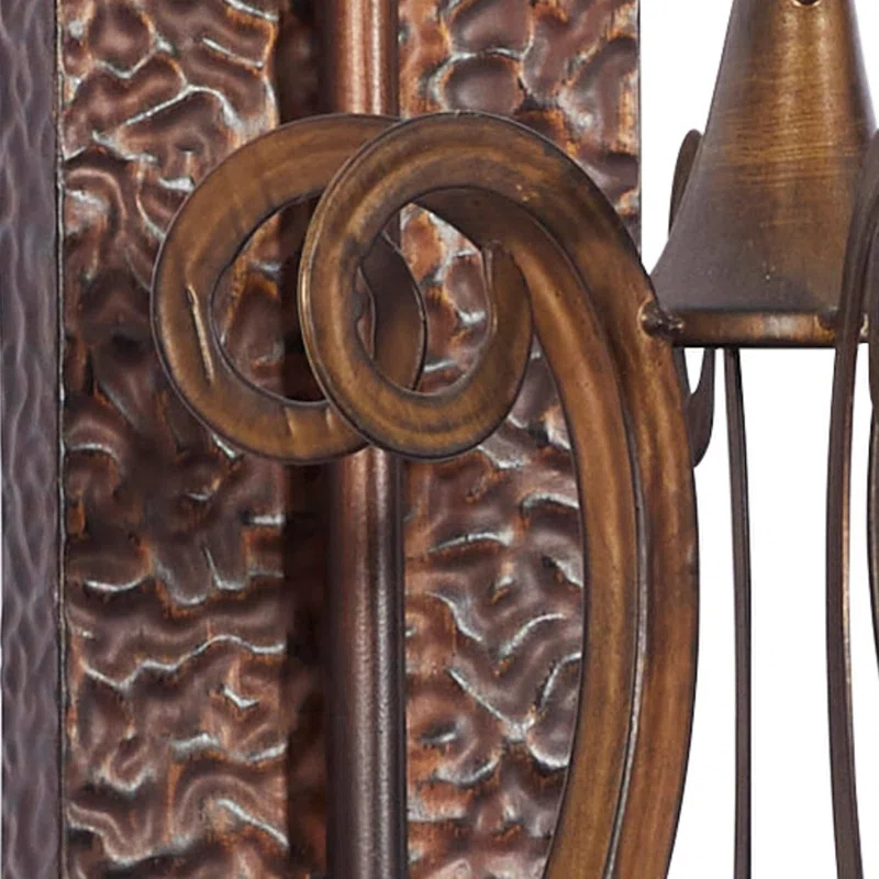 Co-t Bronze Iron Wall Sconce With Textured Finish And Glass Globe For Elegant Candle Display