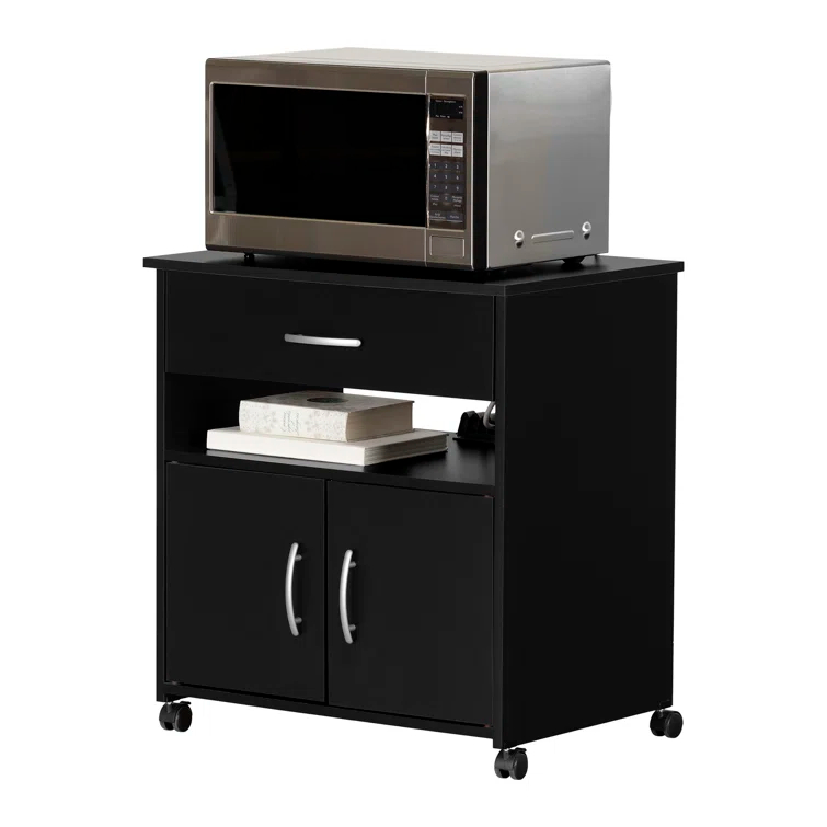South Shore Axess 29.25'' H x 26.75'' W 2 - Cabinet Utility Cart with Wheels