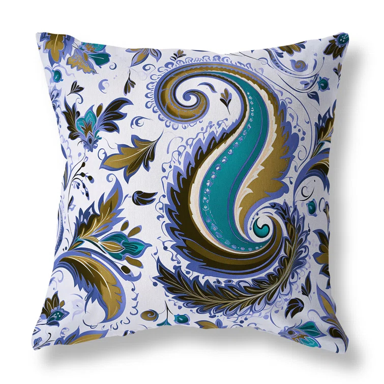 Amrita Sen Lavish Paisley Paisley Reversible Throw Pillow