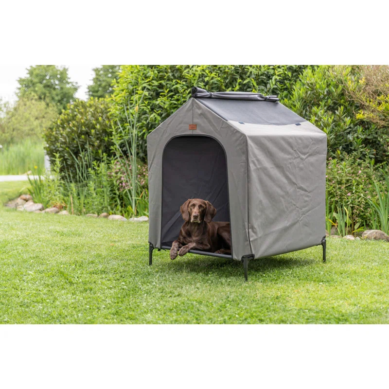 TRIXIE 2-in-1 Elevated Dog House, Portable Pet Camping Cot & Tent, Raised Bed & Dog Shade for Dogs