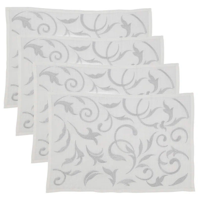 Saro Zensi Collection Polyester No Pattern Rectangle Placemat (Set of 4)