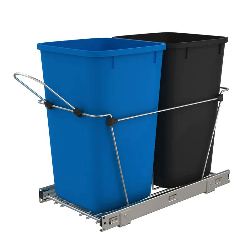 Rev-A-Shelf Double Sliding Pull-Out Waste Bin Containers