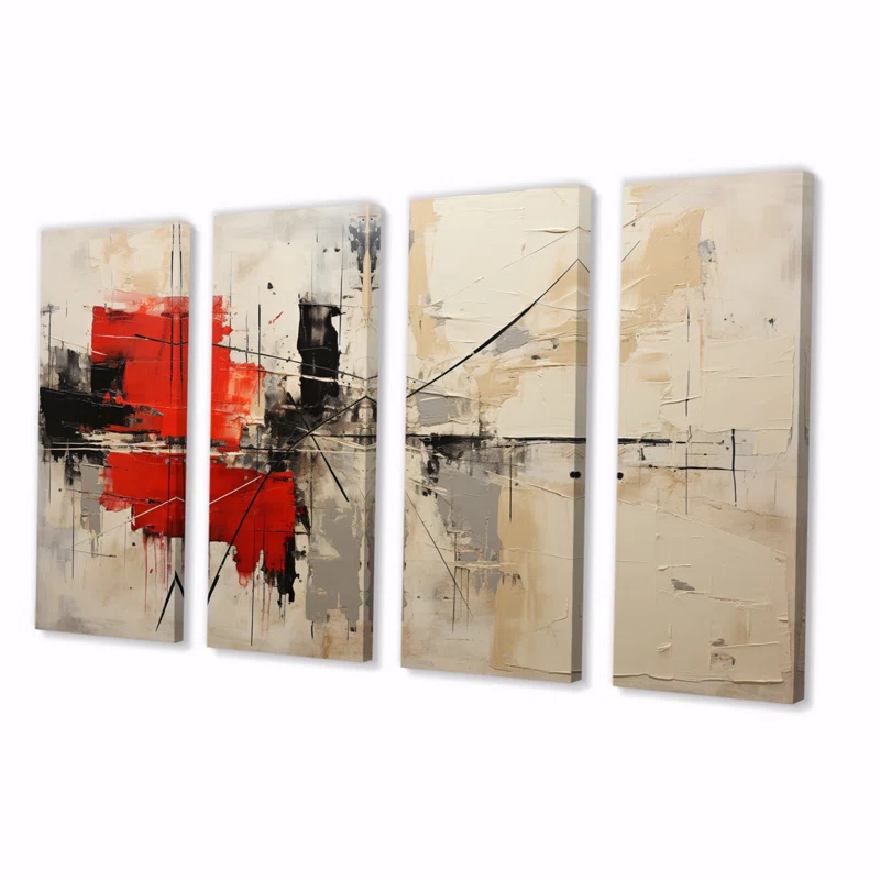 Design Art " Abstract Duality I " 4 - Pieces