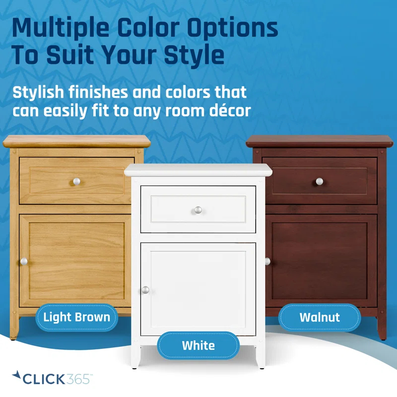 ClickDecor ClickDecor Alcott Side Table with Single Drawer and Storage Cabinet