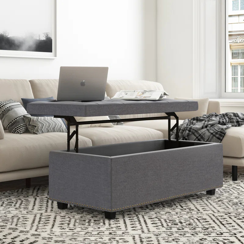 Simpli Home Hamilton Lift Top Rectangular Storage Ottoman
