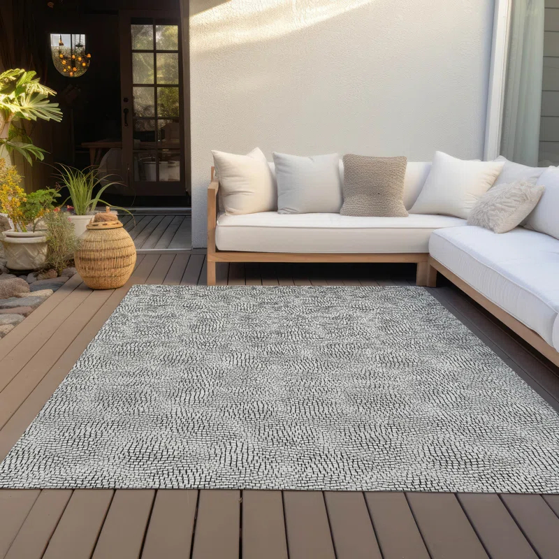 Machine Washable Indoor/Outdoor Chayden ACN1058 White Rug