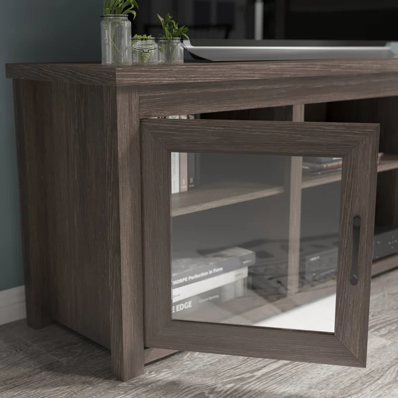 Flash Furniture Hatteras Classic TV Stand for up to 80" TVs with Glass Fronted Doors