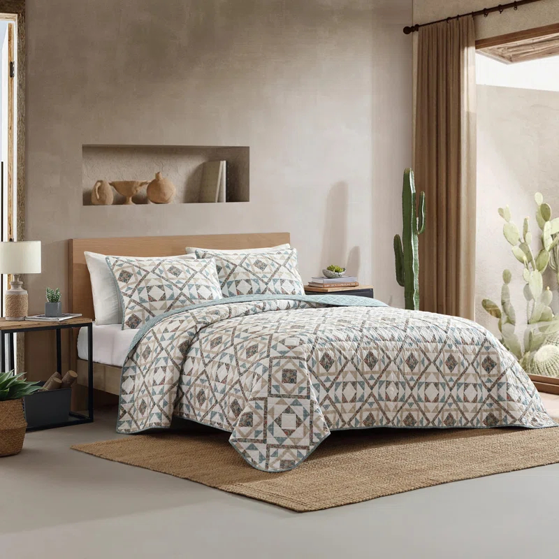 Wrangler Wrangler Annie Blue Cotton Reversible Quilt Set