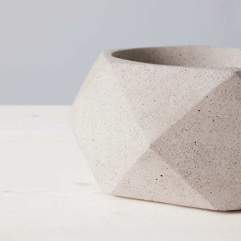 TerraFlame Geo Concrete Table Top Gel Fuel Fire Bowl - Indoor and Outdoor Use