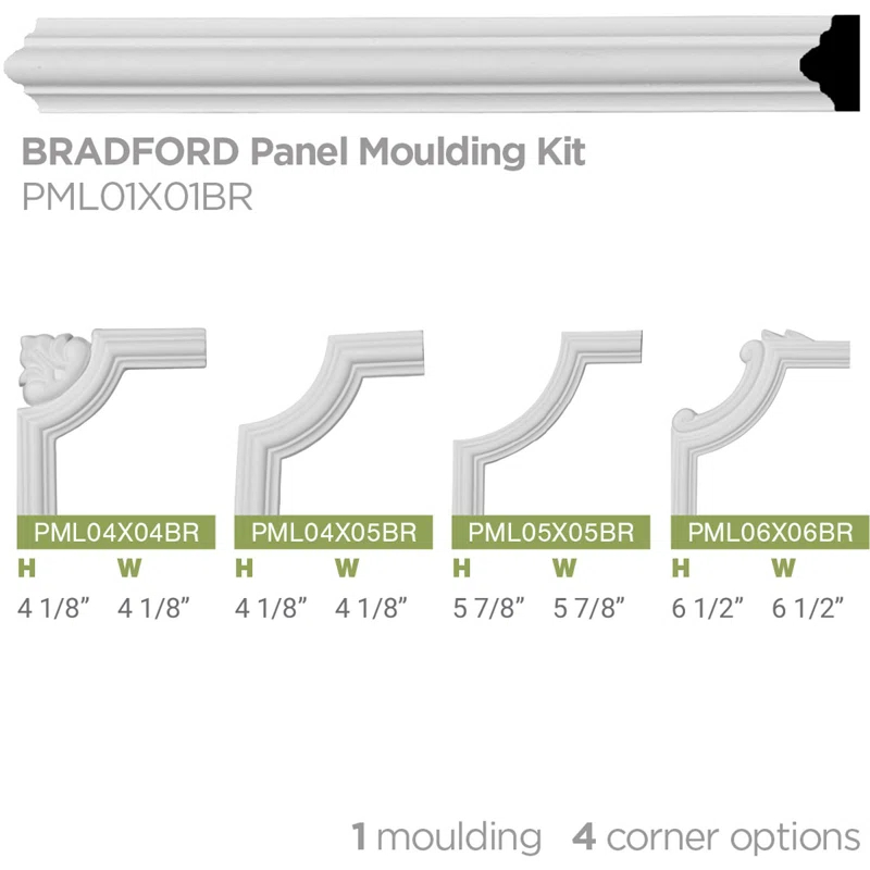 7/8"H x 5/8"P x 94 1/2"L Bradford Smooth Panel Moulding