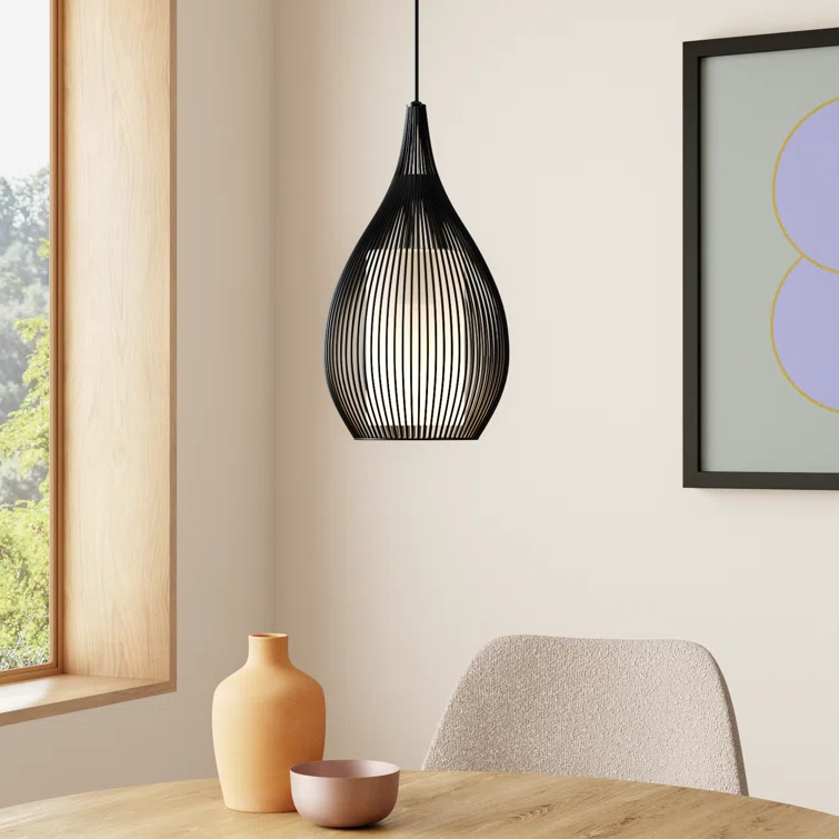 Lotus Single Light Steel Dimmable Pendant