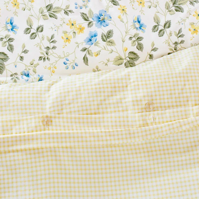 Laura Ashley Meadow Floral Cotton Blue Duvet Cover Set