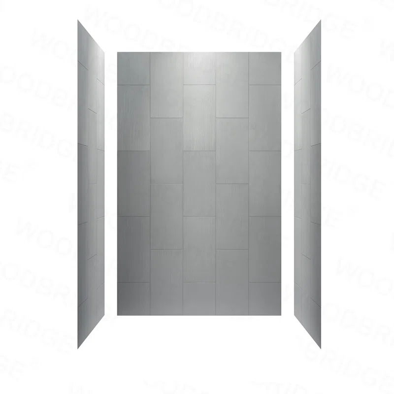 WoodBridge 75/96" H Solid Surface Shower & Tub Wall Panel, Surround, Quick Install, Cuttable, 0.138" thick