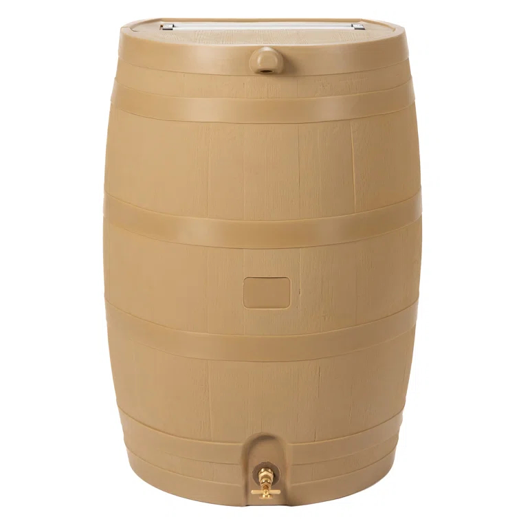 RTS Companies RTS Companies 50 Gallons Weather Resistant Plastic Drainable Rain Barrel