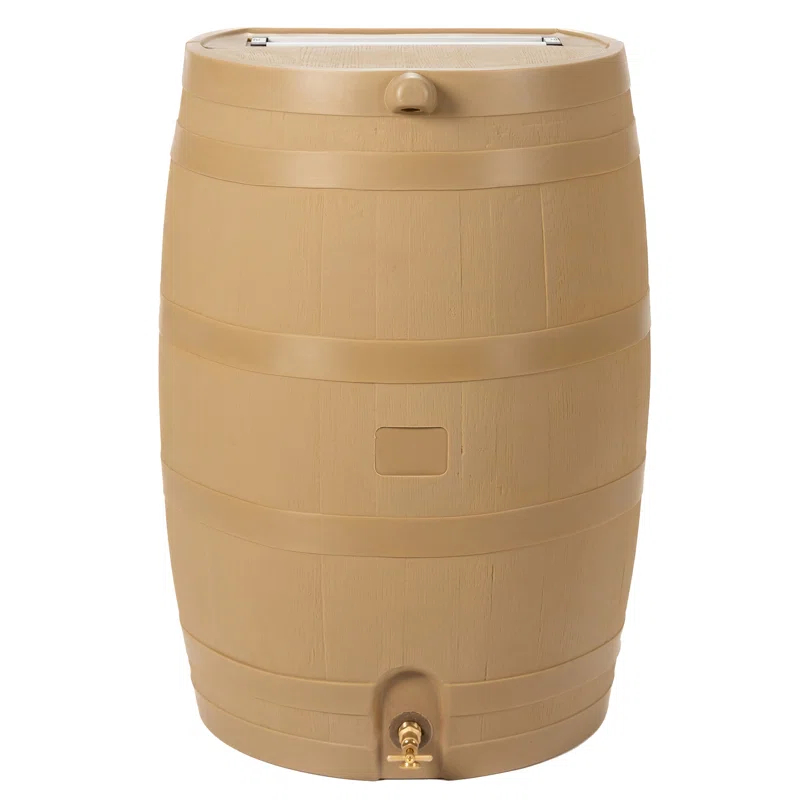 RTS Companies RTS Companies 50 Gallons Weather Resistant Plastic Drainable Rain Barrel