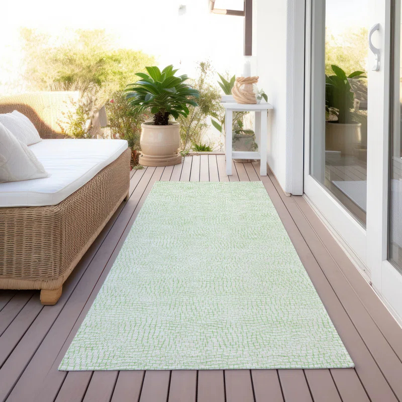 Machine Washable Indoor/Outdoor Chayden ACN1058 Mint Rug