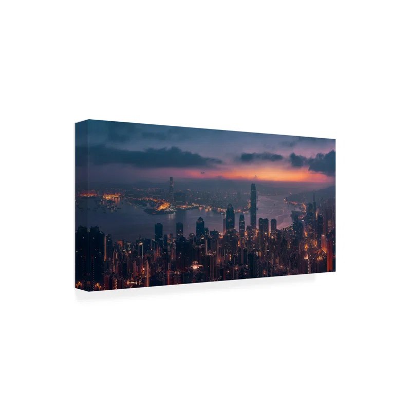 Trademark Fine Art " Sunrising Hong Kong " by Javier De La