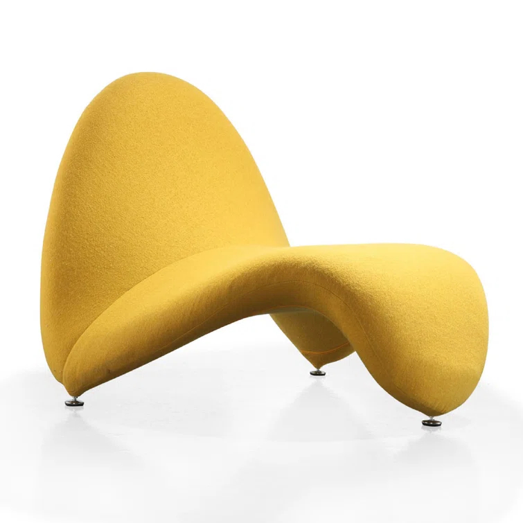 Orren Ellis Hillmar Wool Blend Upholstered Lounge Chair in Yellow