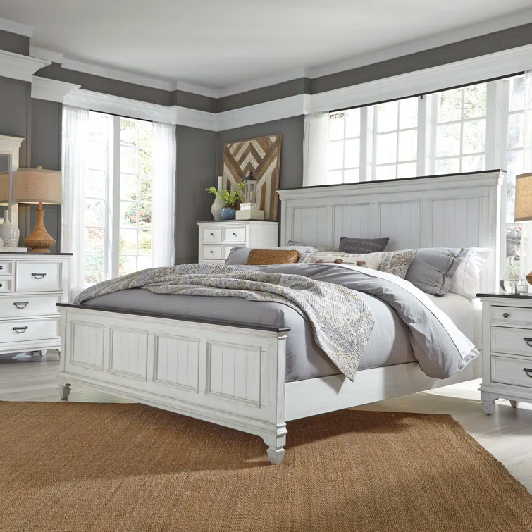 Laurel Foundry Modern Farmhouse® Colburn Queen Panel Bed w/ Dresser & Mirror, Chest, Nightstand Bedroom Set