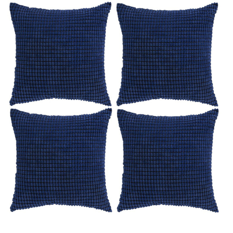 Houndstooth Cotton Blend Reversible Pillow Cover (Set of 4)